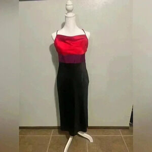 Express multiple color satin dress